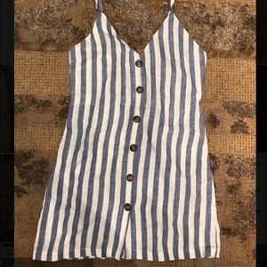 Reformation Linen Button Front Mini Dress